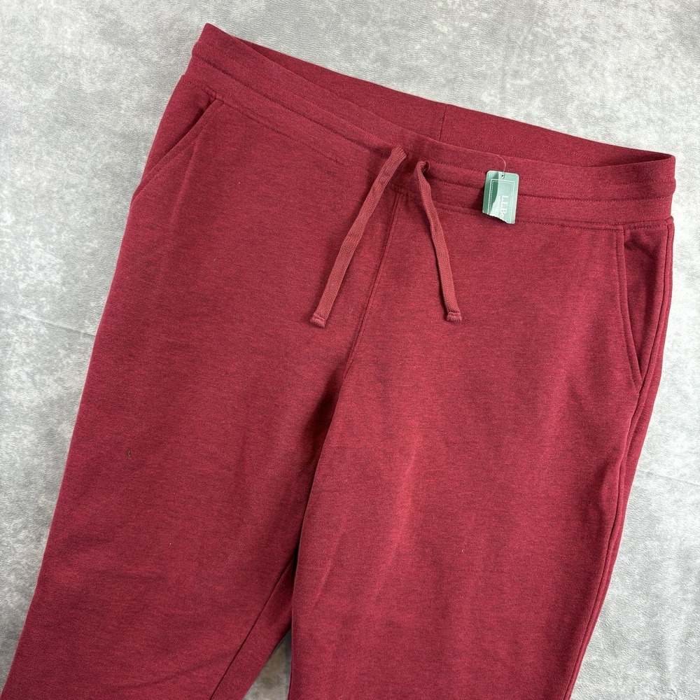 LL Bean Sweatpants Womens L Red Cran Heather  1912 Straight Leg Ultra Soft NEW